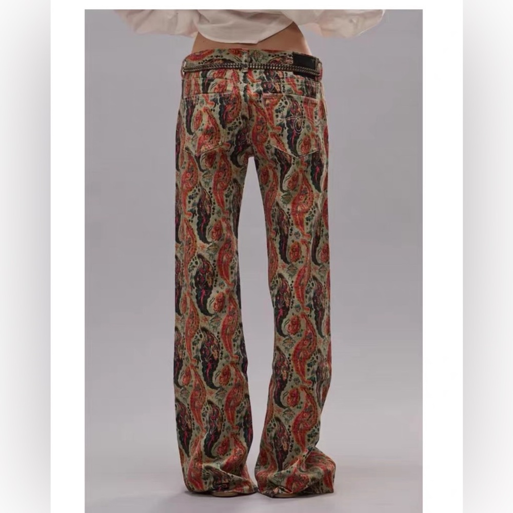 R13 Paisley Print Boy Flare Pants - Picture 3 of 9